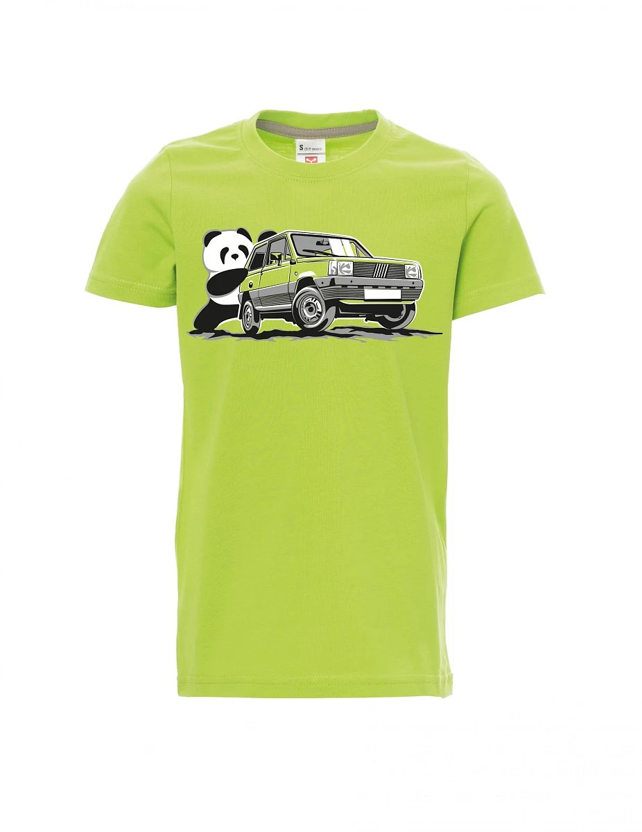 Hellgrünes Kinder T-Shirt Der italienische Veteran F Panda