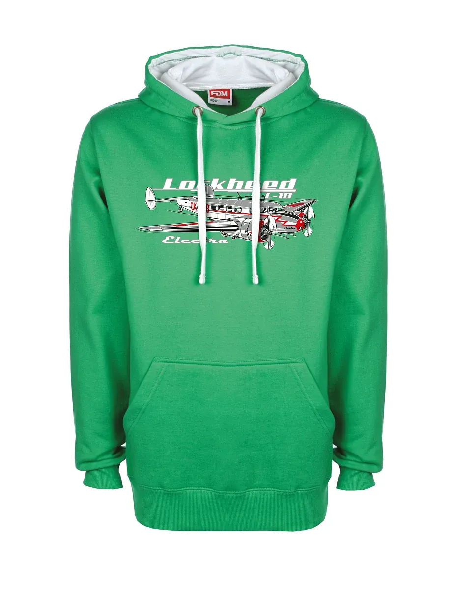 Weiß-grünes Sweatshirt Lockheed L-10