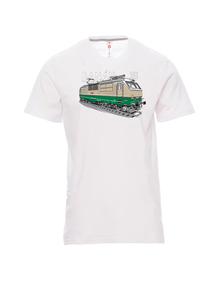 Weißes T-Shirt für Männer Elektrolokomotive 151 "Banane"