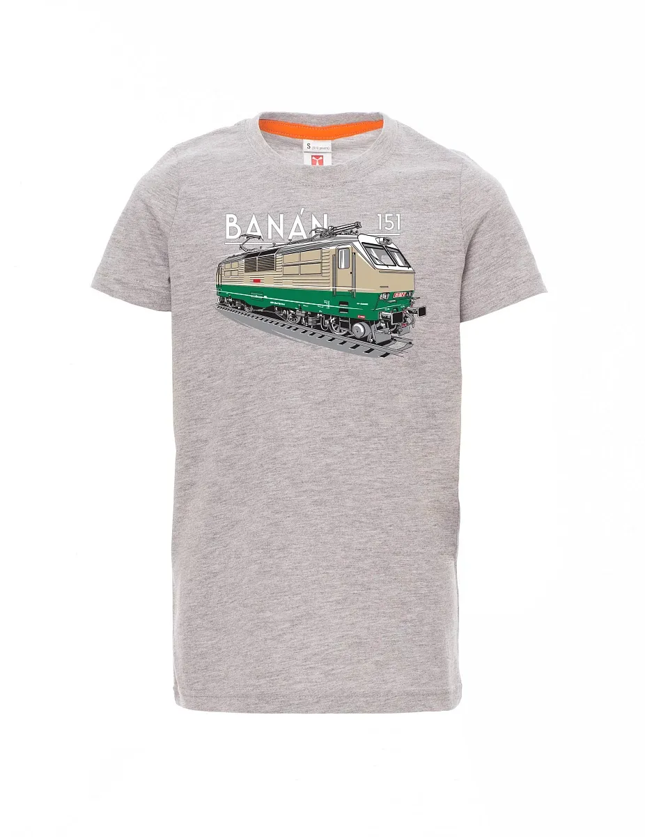 Grau melange Kinder T-Shirt Elektrolokomotive 151 "Banane"
