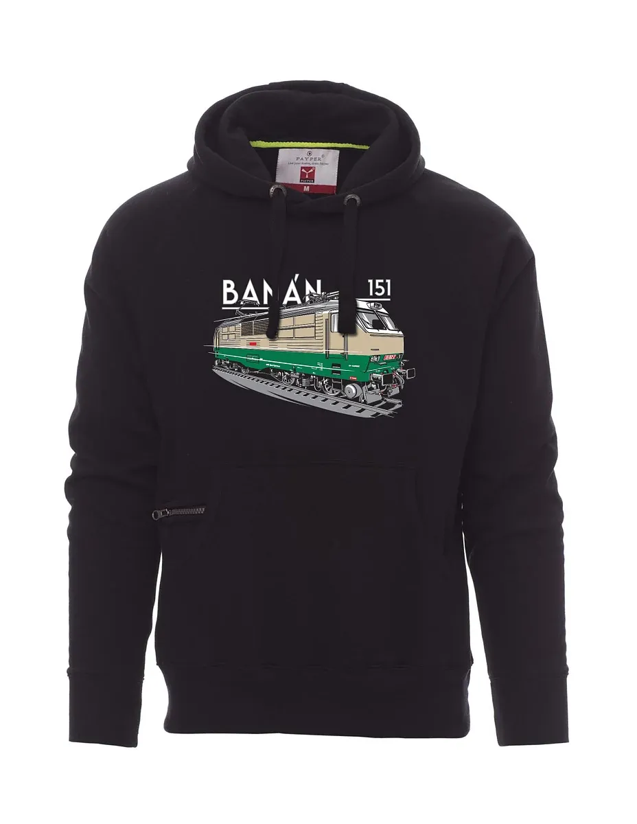 Schwarzes Sweatshirt für Männer Elektrolokomotive 151 "Banane"