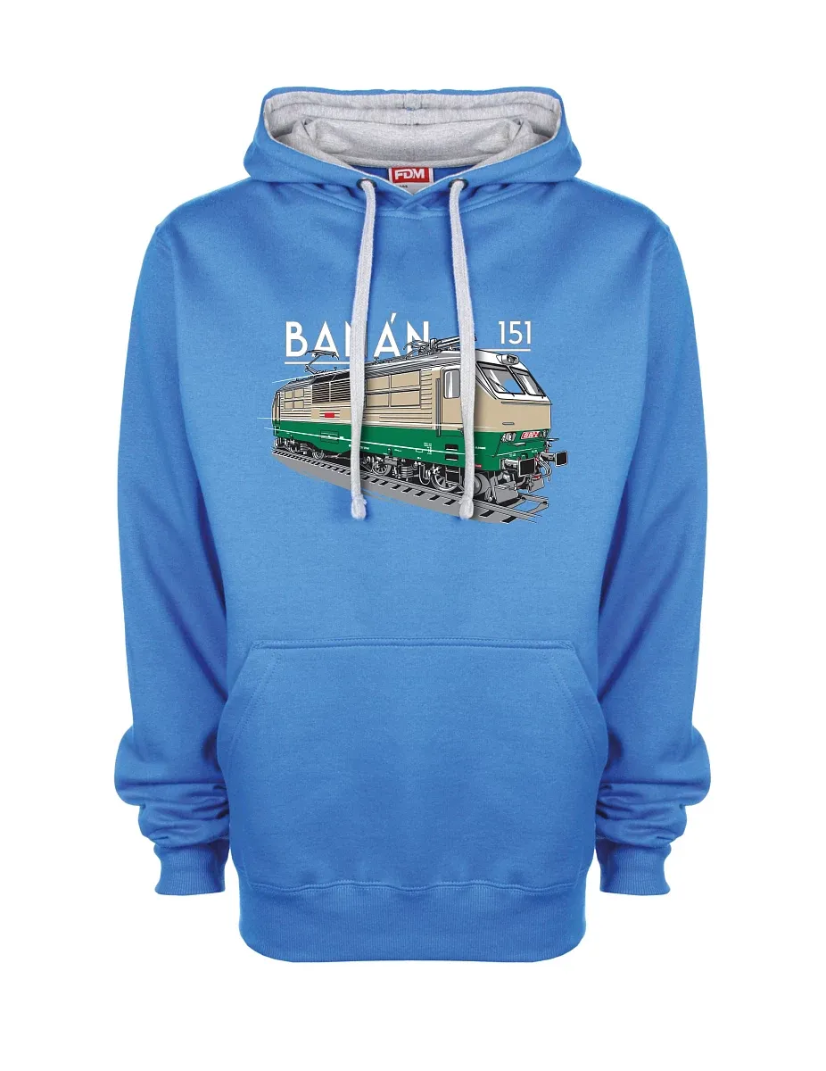 Grau-blaues Sweatshirt Elektrolokomotive 151 "Banane"