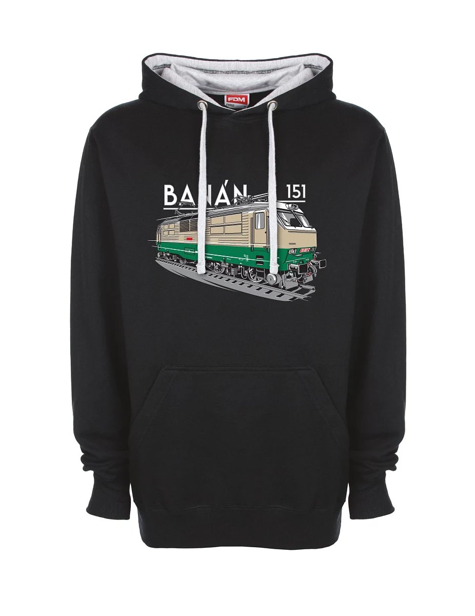Grau-schwarzes Sweatshirt Elektrolokomotive 151 "Banane"