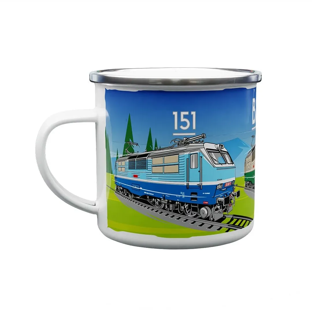 Emaille-Tasse Elektrolokomotive 151 "Banane" 330 ml