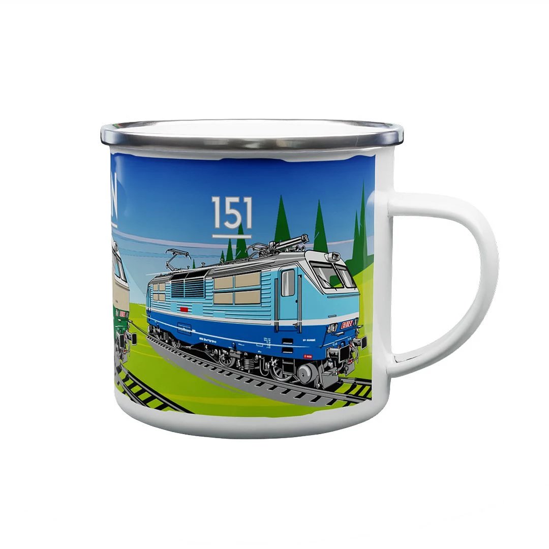Emaille-Tasse Elektrolokomotive 151 "Banane" 330 ml
