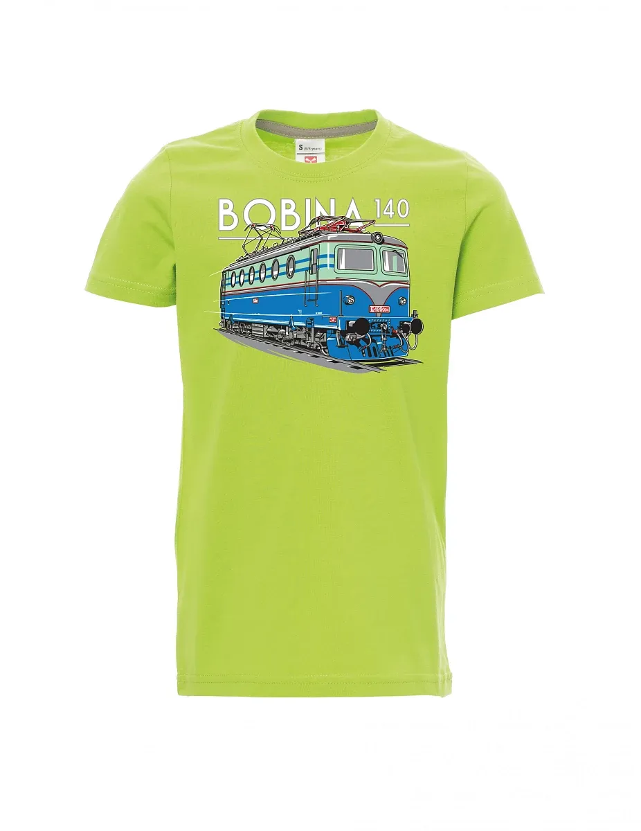 Hellgrünes Kinder T-Shirt Lokomotive 140