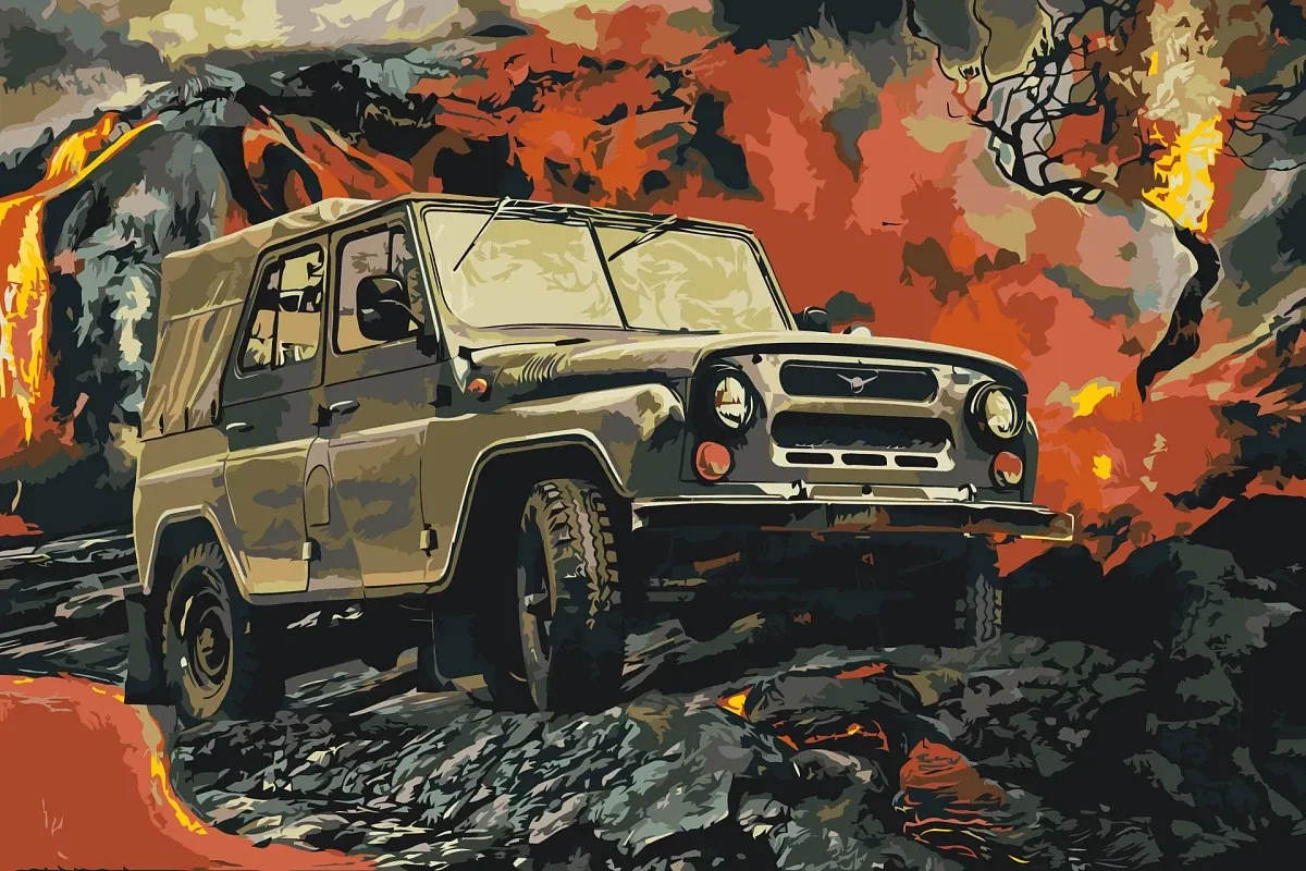 Malen nach Zahlen - Bild von Veteran UAZ 469