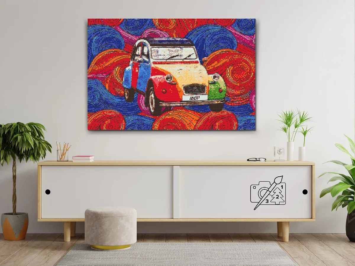 Diamond painting by numbers - picture of veteran 2CV