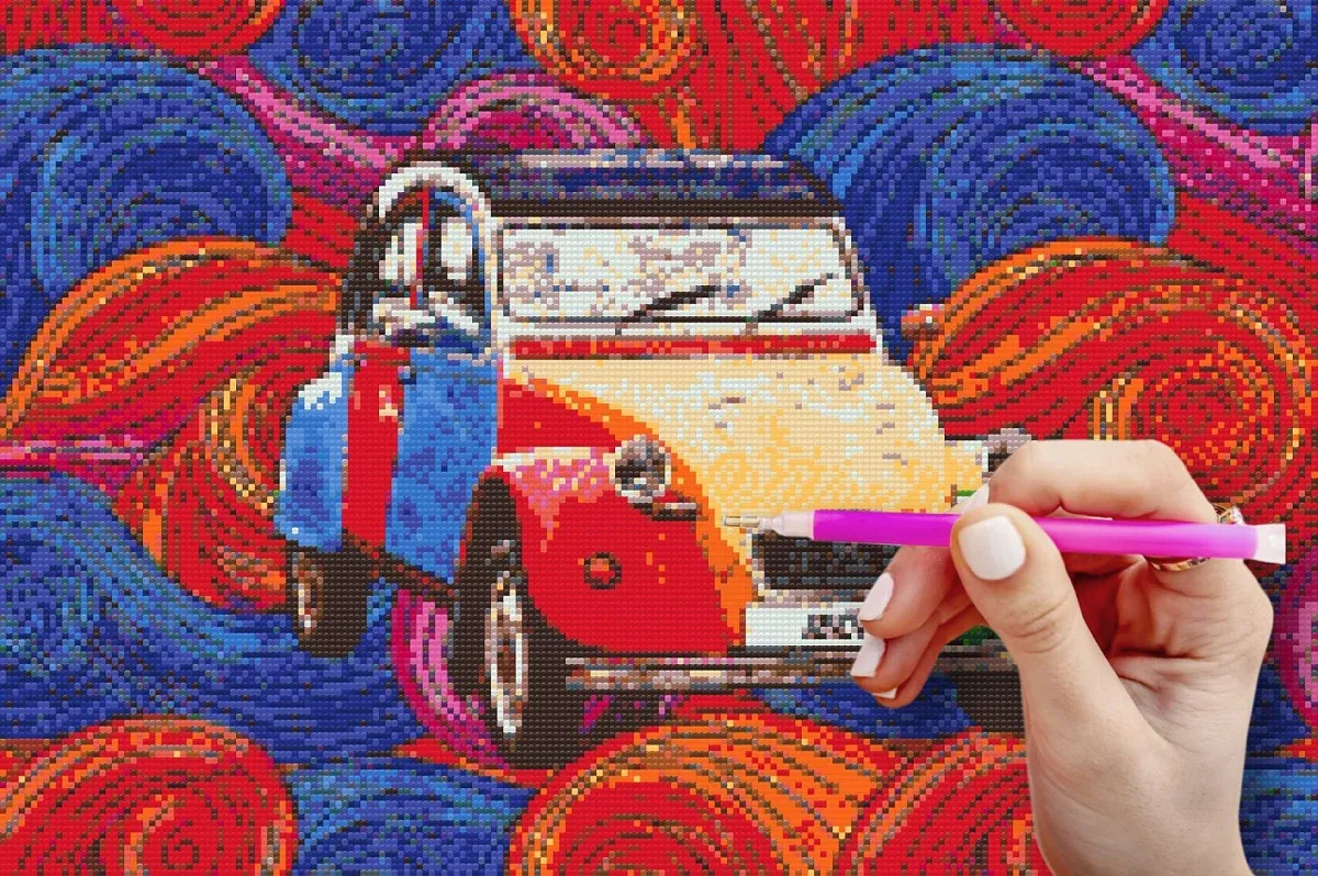 Diamond painting by numbers - picture of veteran 2CV