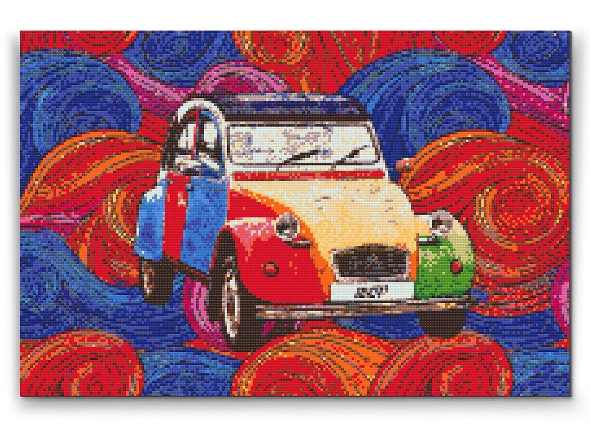 Diamond painting by numbers - picture of veteran 2CV