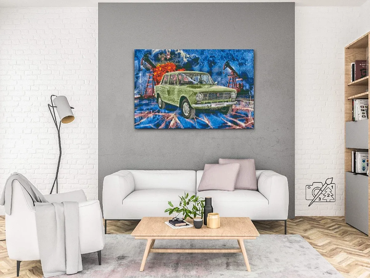 Diamond painting by numbers - picture of veteran Lada-Žiguli