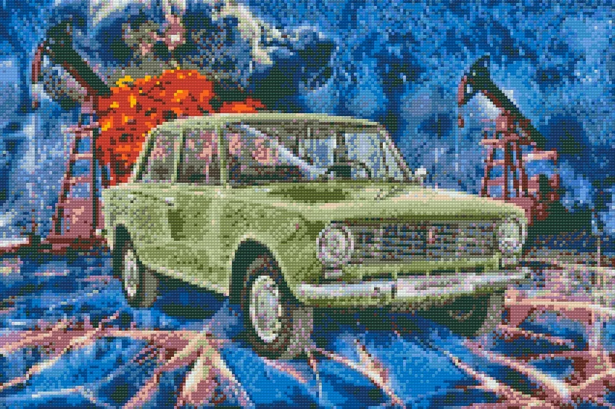 Diamond painting by numbers - picture of veteran Lada-Žiguli