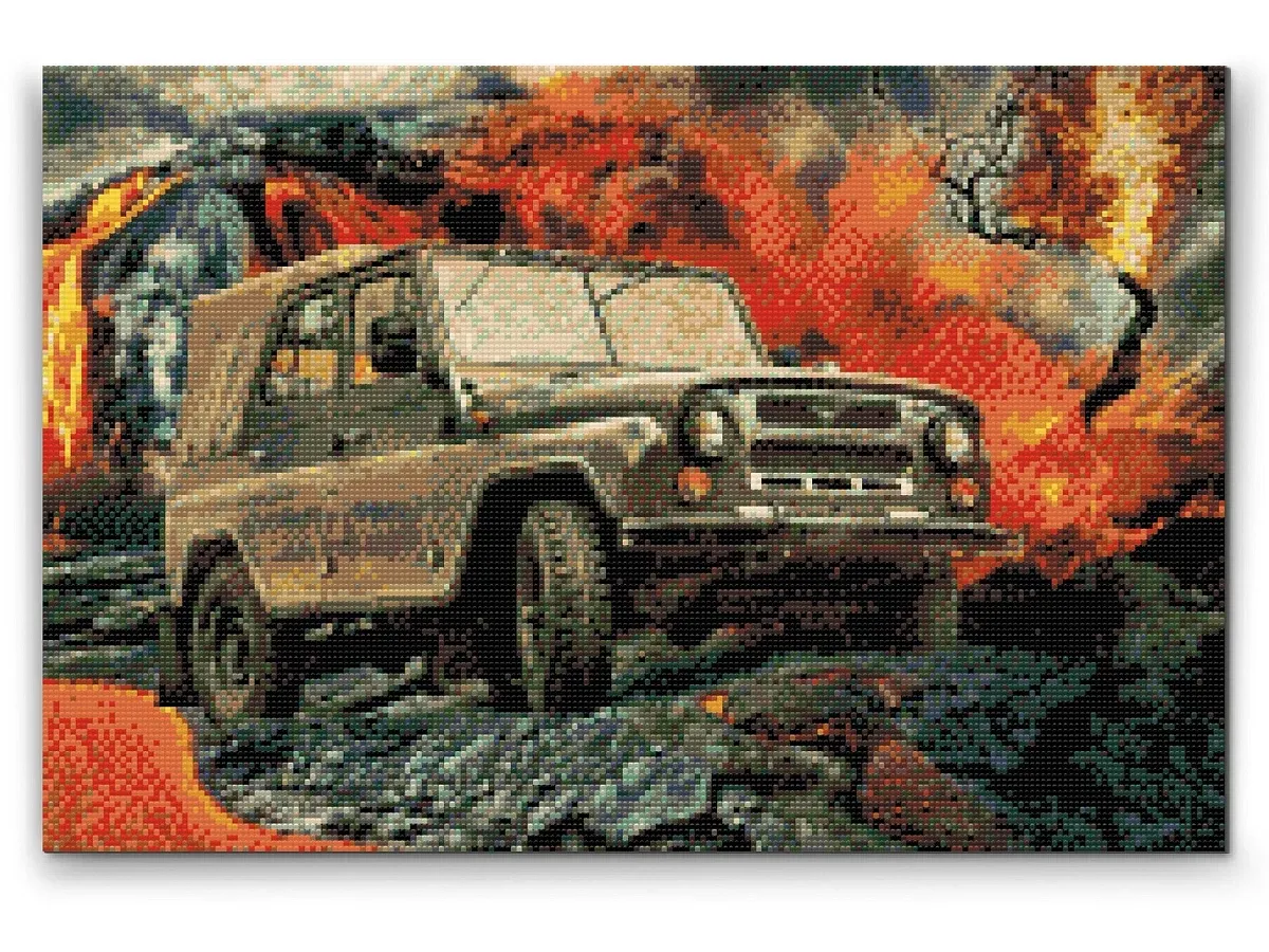 Diamond painting by numbers - picture of veteran UAZ 469