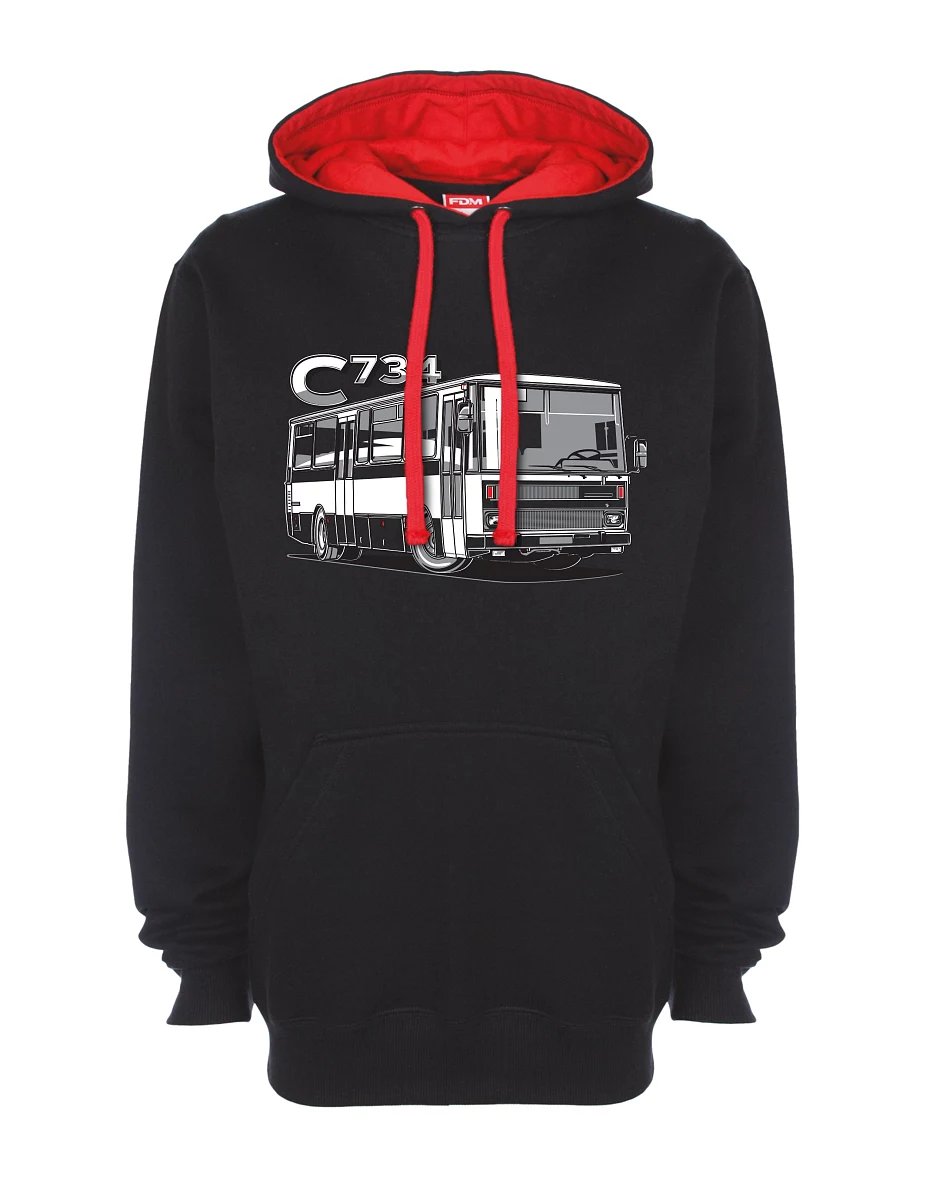 Rot-schwarzes Sweatshirt Bus C734