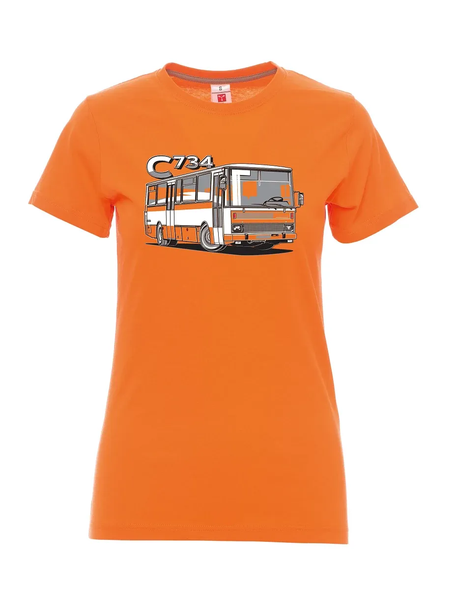 Orange T-Shirt für Damen Bus C734