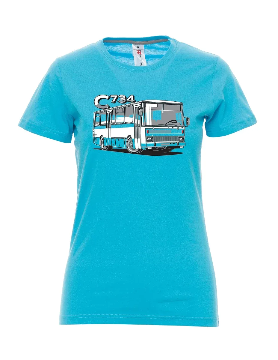 Atoll-blaues T-Shirt für Damen Bus C734