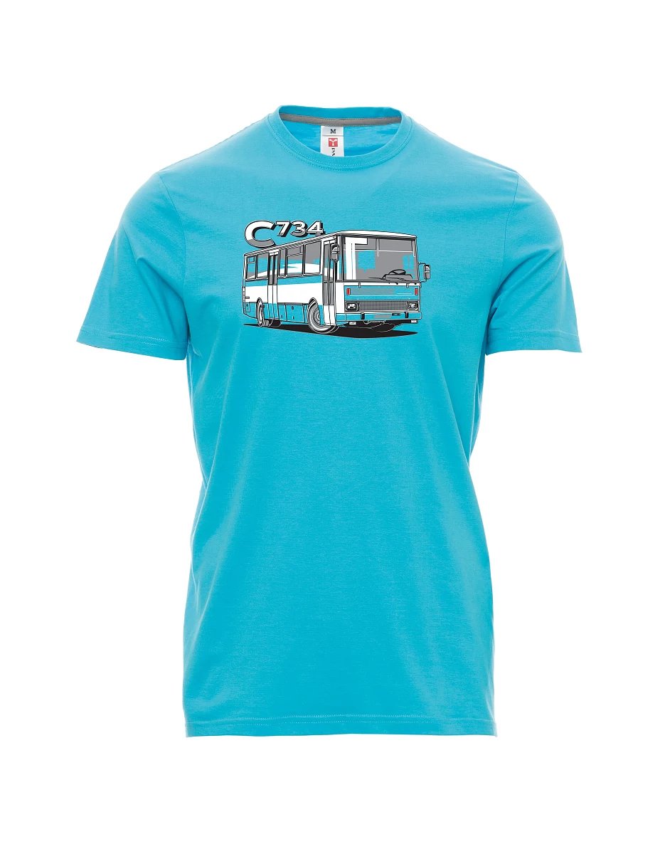 Atoll-blaues T-Shirt für Männer Bus C734
