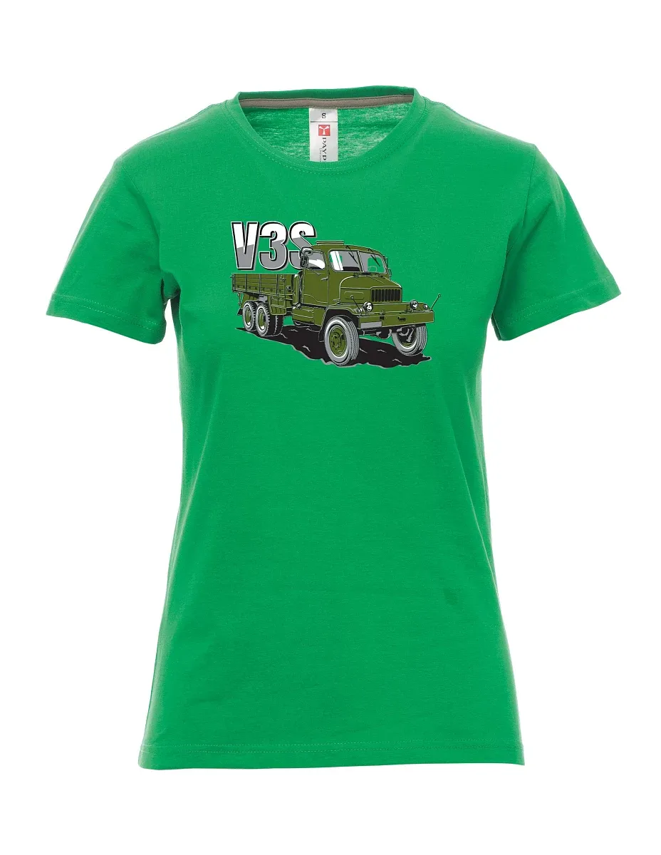Grünes T-Shirt für Damen LKW V3S Flachbett-LKW