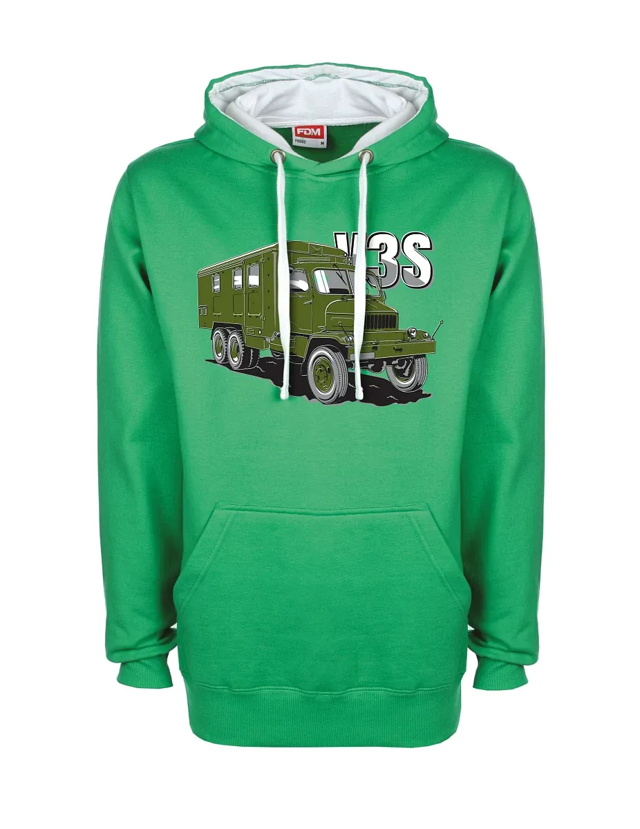 Weiß-grünes Sweatshirt LKW V3S Kabinett