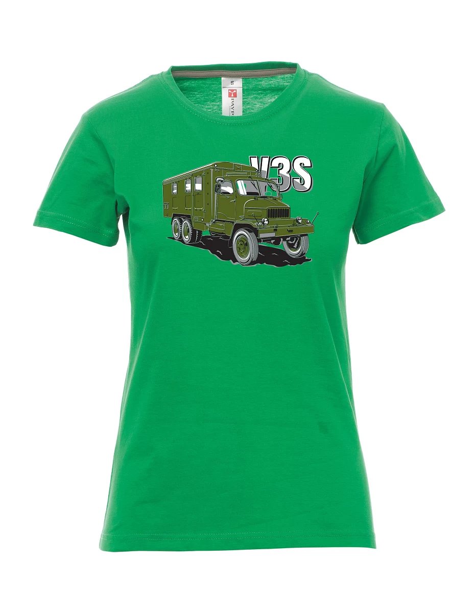Grünes T-Shirt für Damen LKW V3S Kabinett