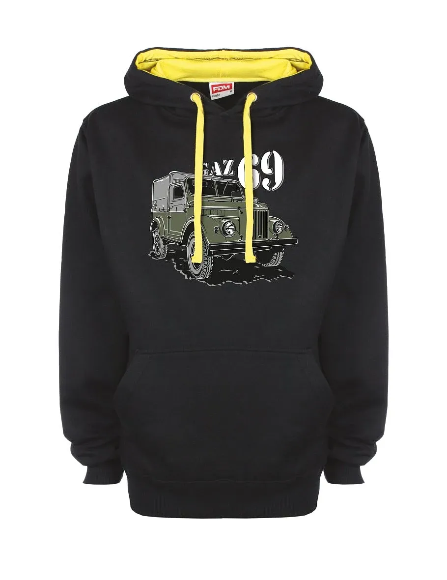 Gelb-schwarzes Sweatshirt mit GAZ 69