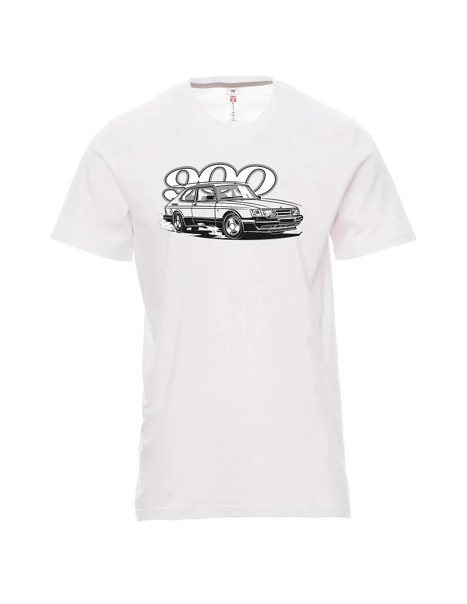 Weißes T-Shirt für Männer Saab 900