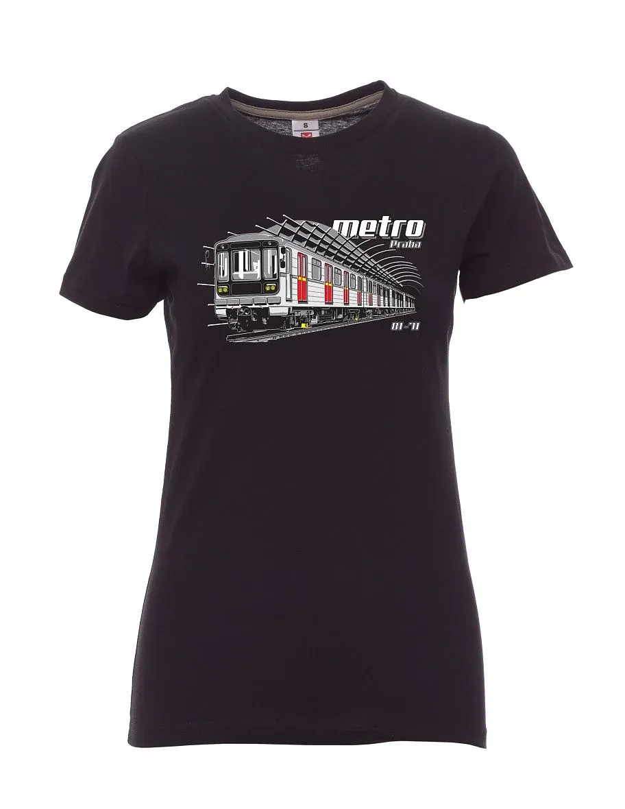 Schwarzes T-Shirt für Damen Metro 81-71