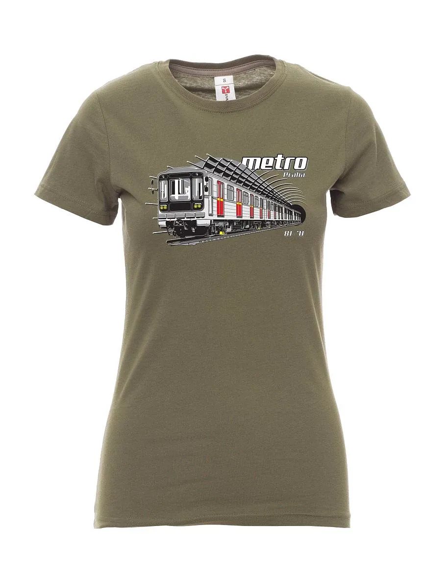 Khaki T-Shirt für Damen Metro 81-71