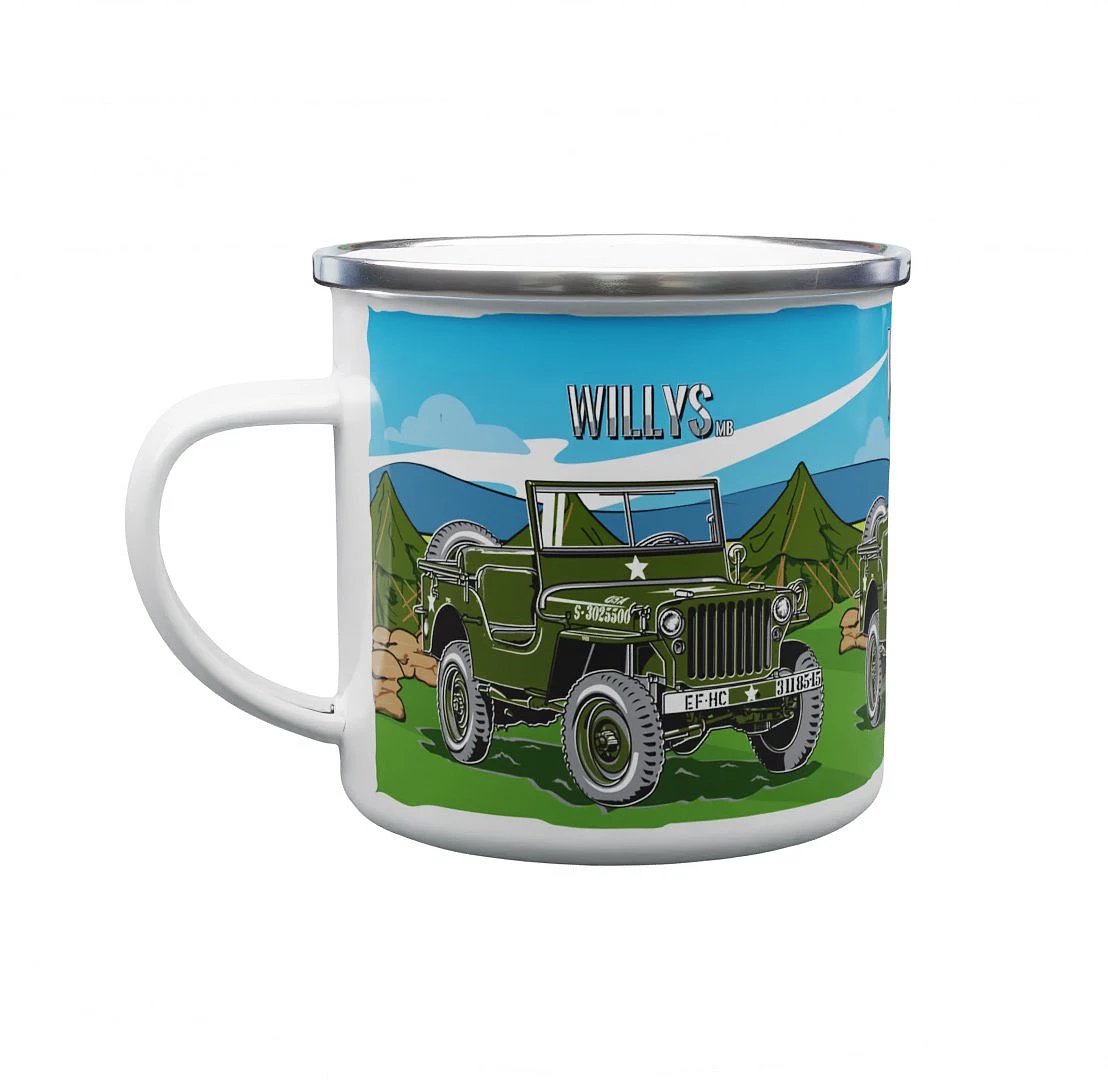 Emaille-Tasse Willys MB 330 ml