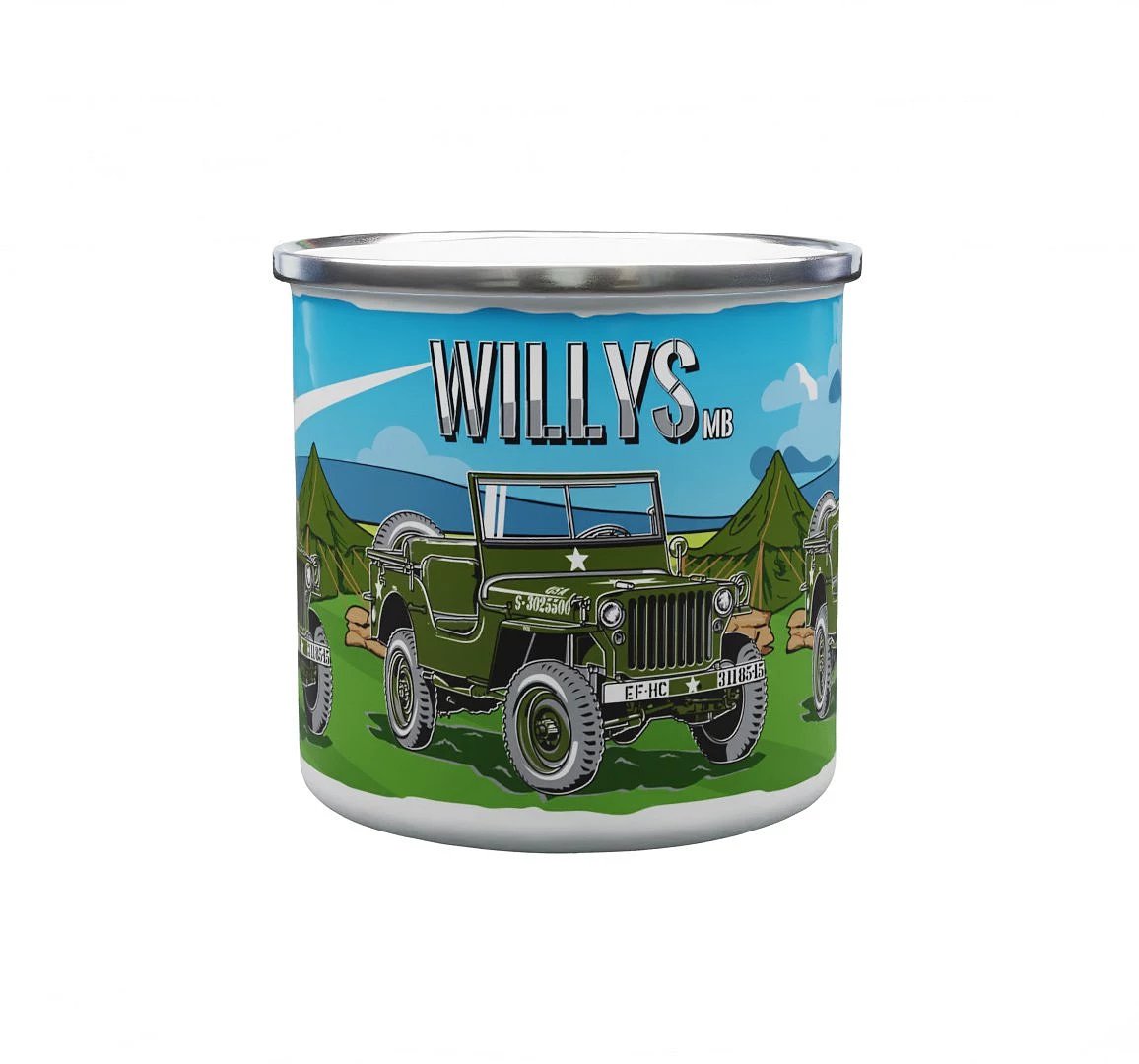 Emaille-Tasse Willys MB 330 ml