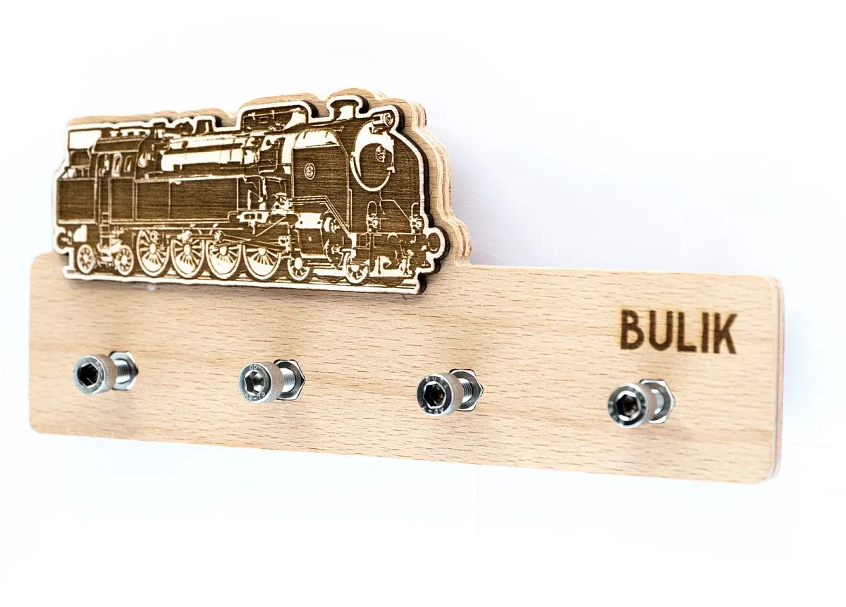 Schlüsselbrett aus Holz Lokomotive 464