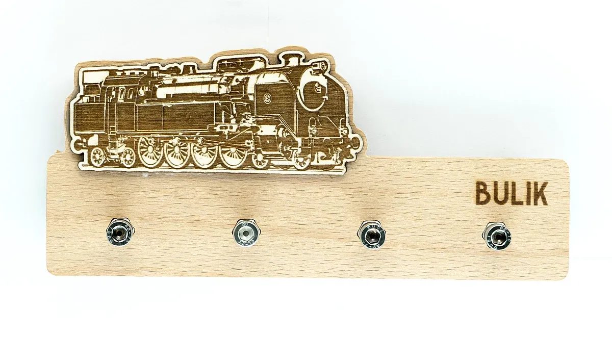 Schlüsselbrett aus Holz Lokomotive 464