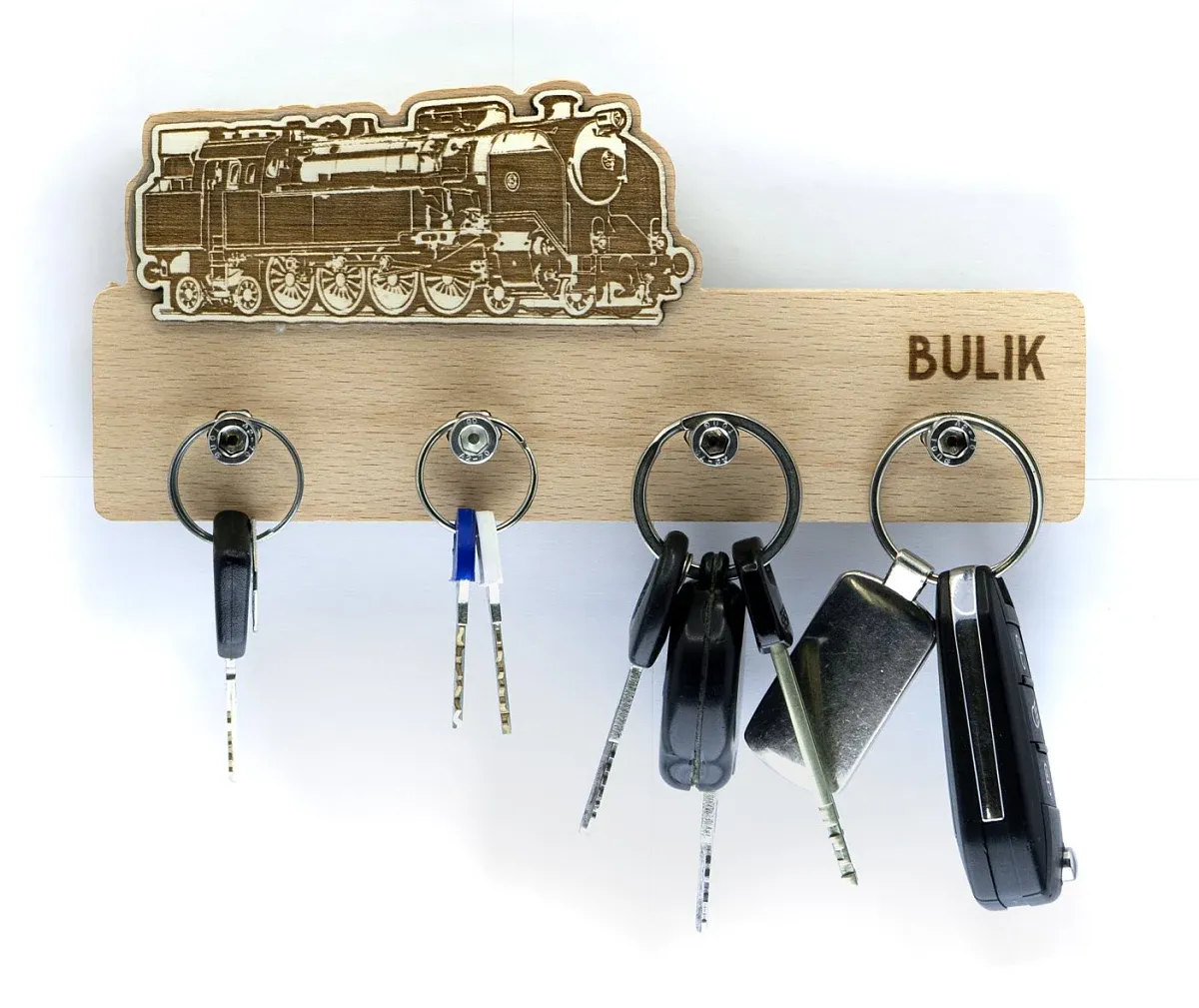 Schlüsselbrett aus Holz Lokomotive 464