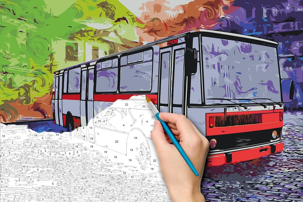 Malen nach Zahlen - Bild von Veteran Bus