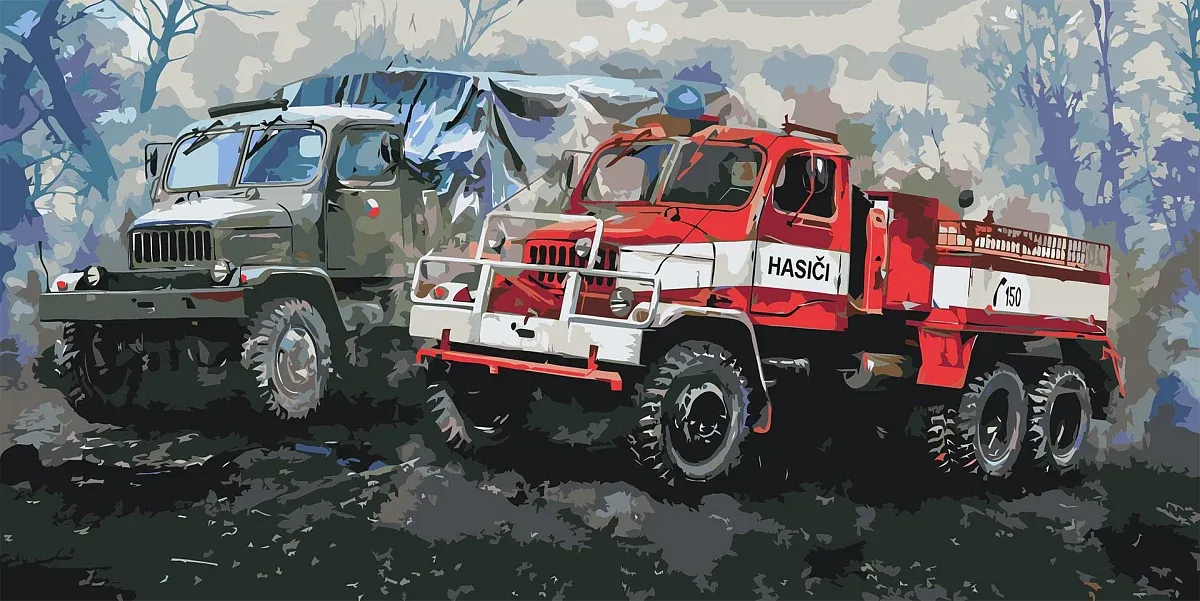 Malen nach Zahlen - Bild von Veteran LKW V3S