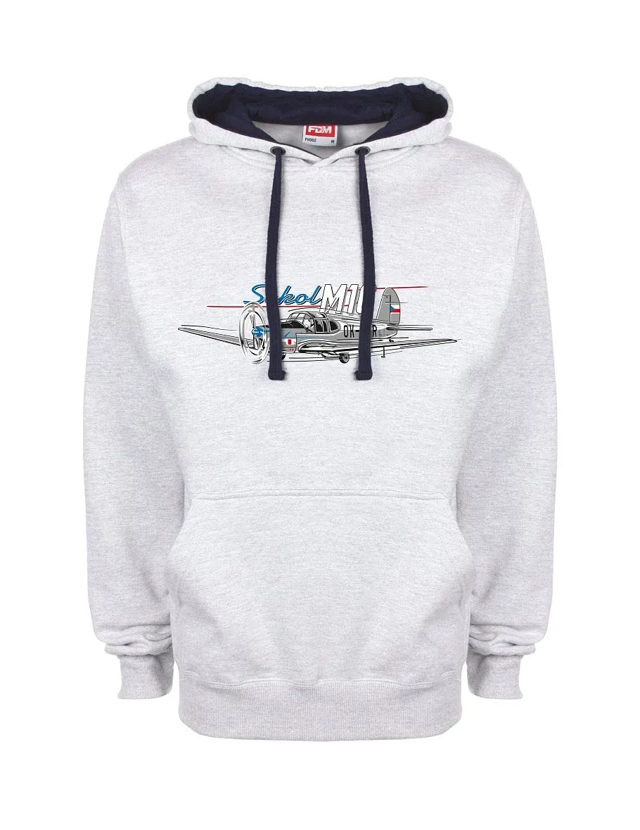 Blau-graues Sweatshirt Flugzeug Sokol