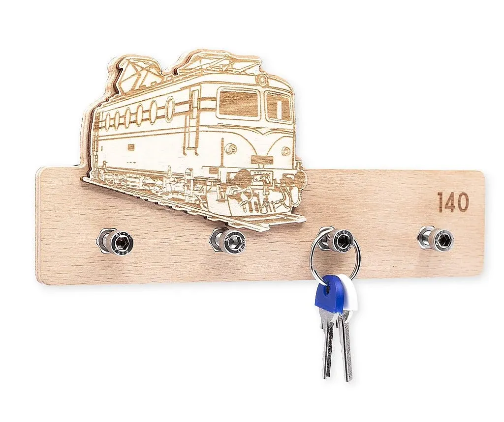 Schlüsselbrett aus Holz Lokomotive 140