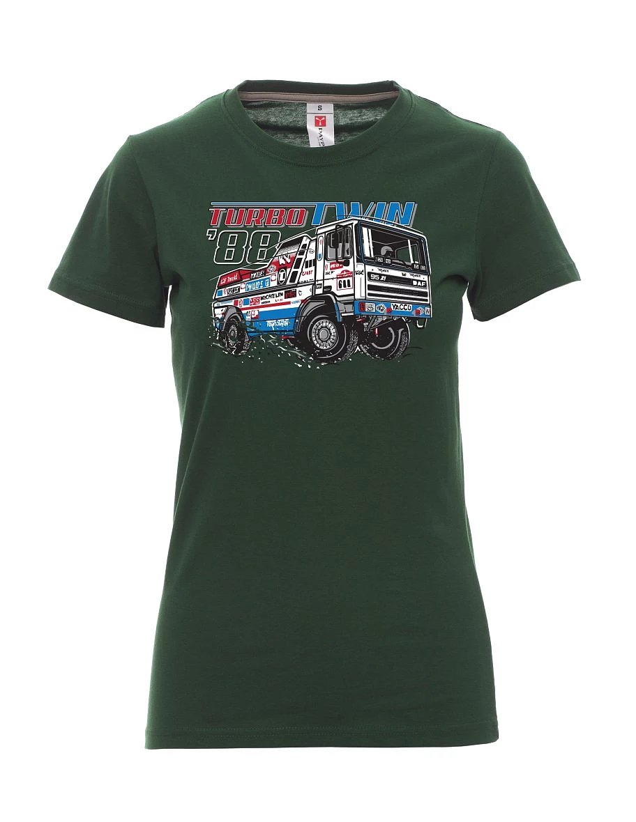 Dunkelgrün T-Shirt für Damen TurboTwin aus Dakar 1988