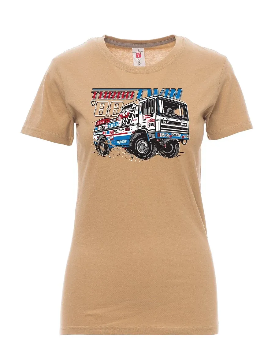Braunes T-Shirt für Damen TurboTwin aus Dakar 1988
