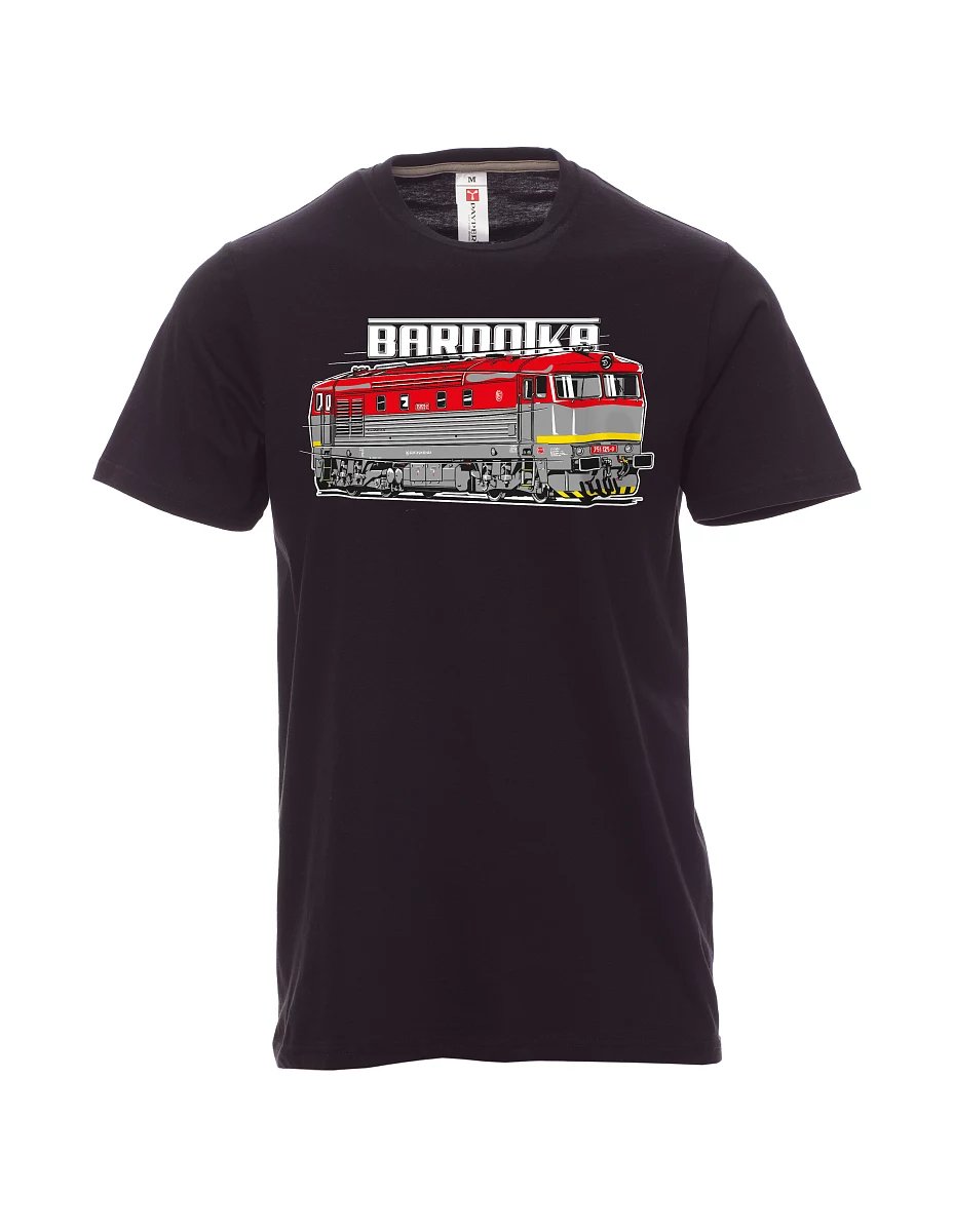 Schwarzes T-Shirt für Männer Lokomotive Bardotka