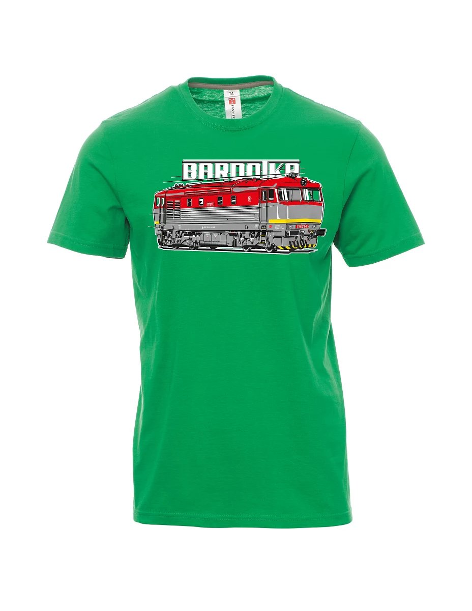 Grünes T-Shirt für Männer Lokomotive Bardotka
