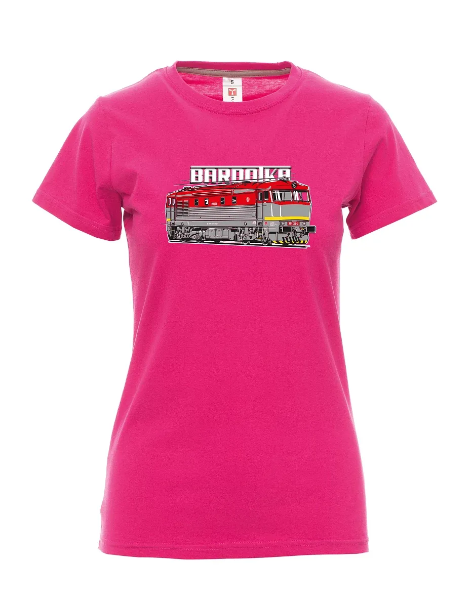 Rosa T-Shirt für Damen Lokomotive Bardotka