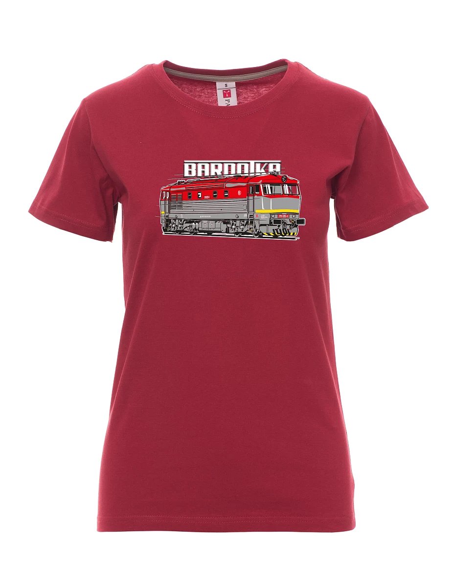 Bordeaux T-Shirt für Damen Lokomotive Bardotka