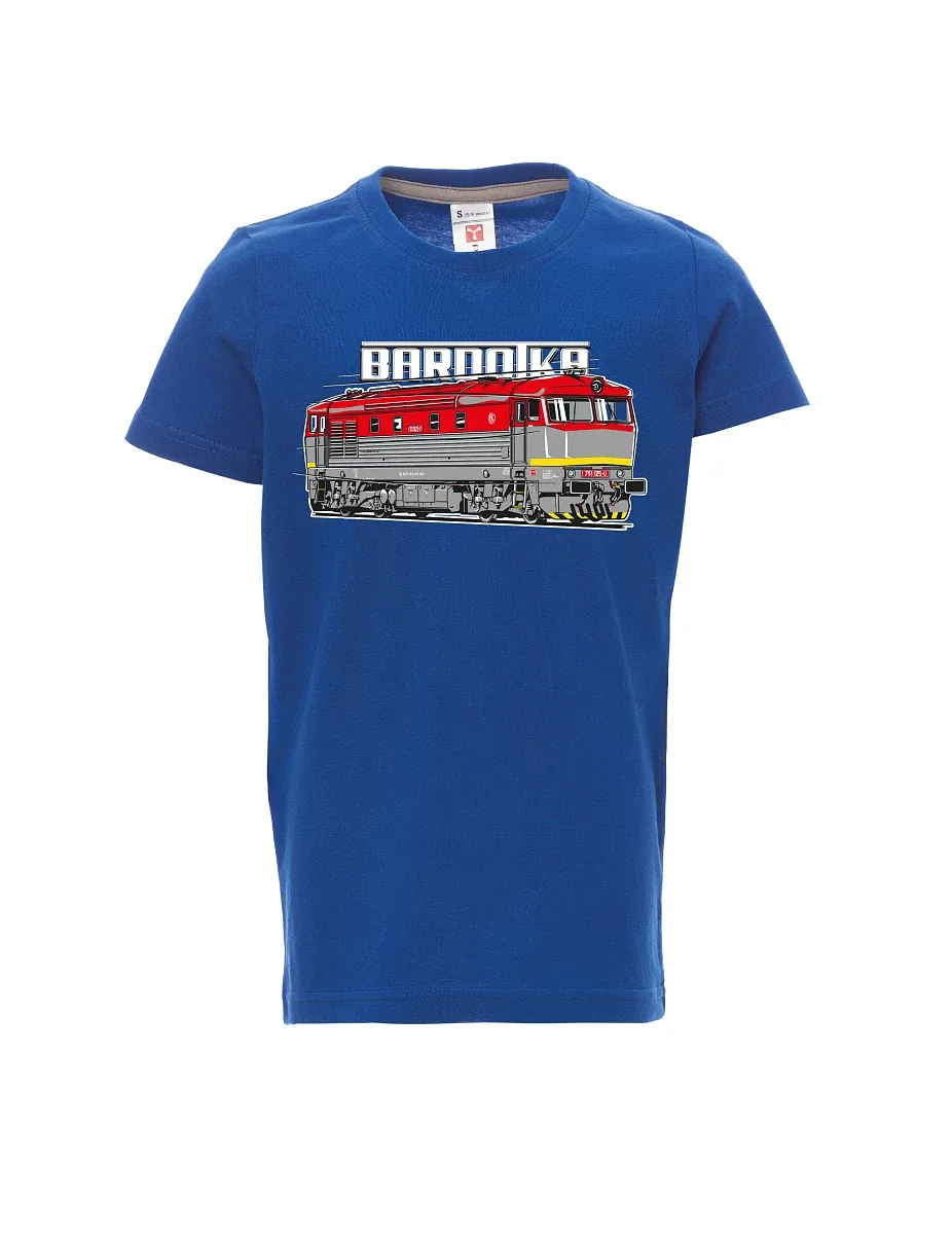 Blaues Kinder T-Shirt Lokomotive Bardotka