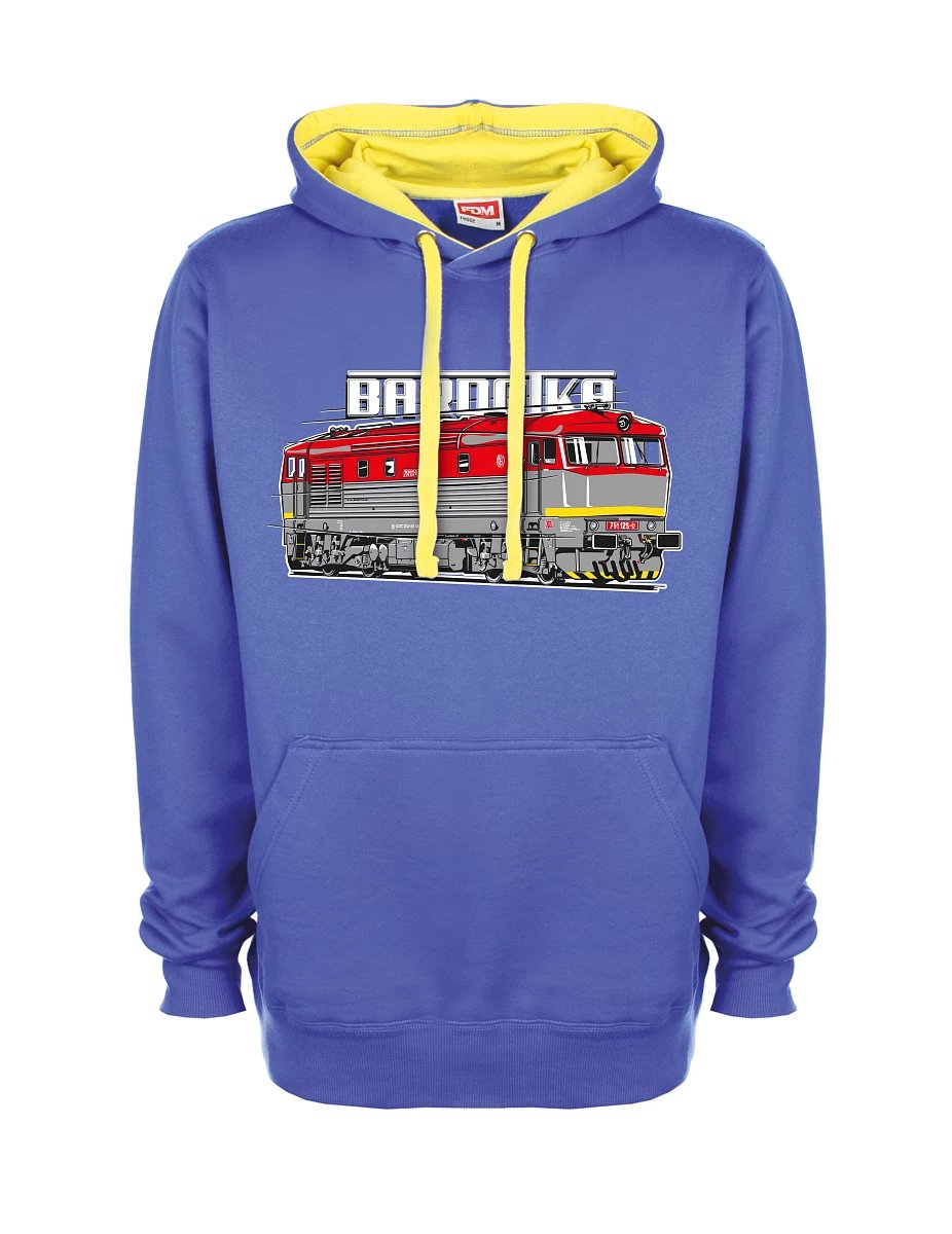 Gelb-blaues Sweatshirt Lokomotive Bardotka