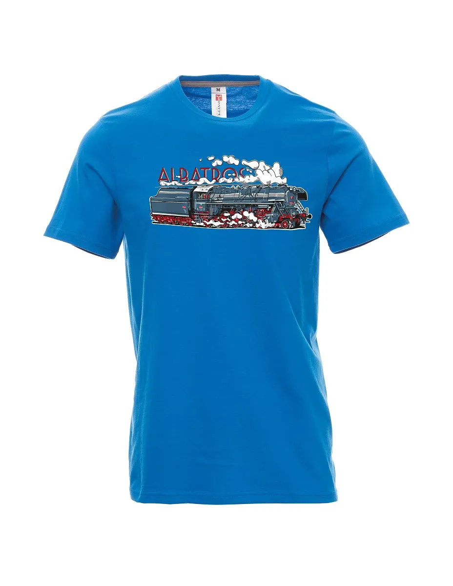 Hellblaues T-Shirt für Männer Lokomotive Albatros