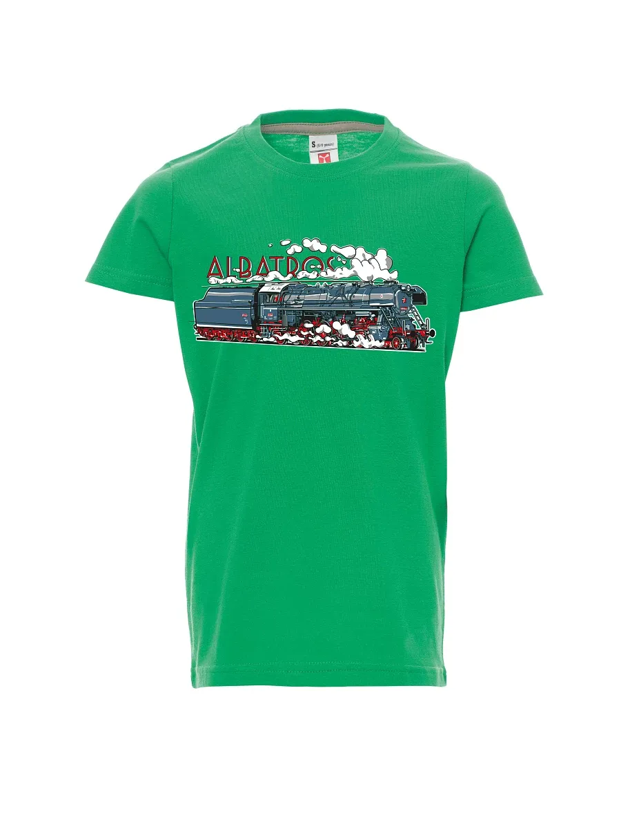 Grünes Kinder T-Shirt Lokomotive Albatros