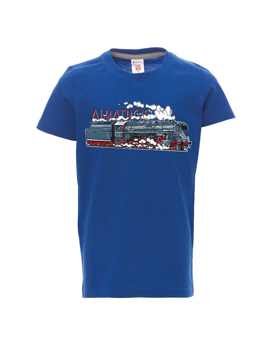 Blaues Kinder T-Shirt Lokomotive Albatros