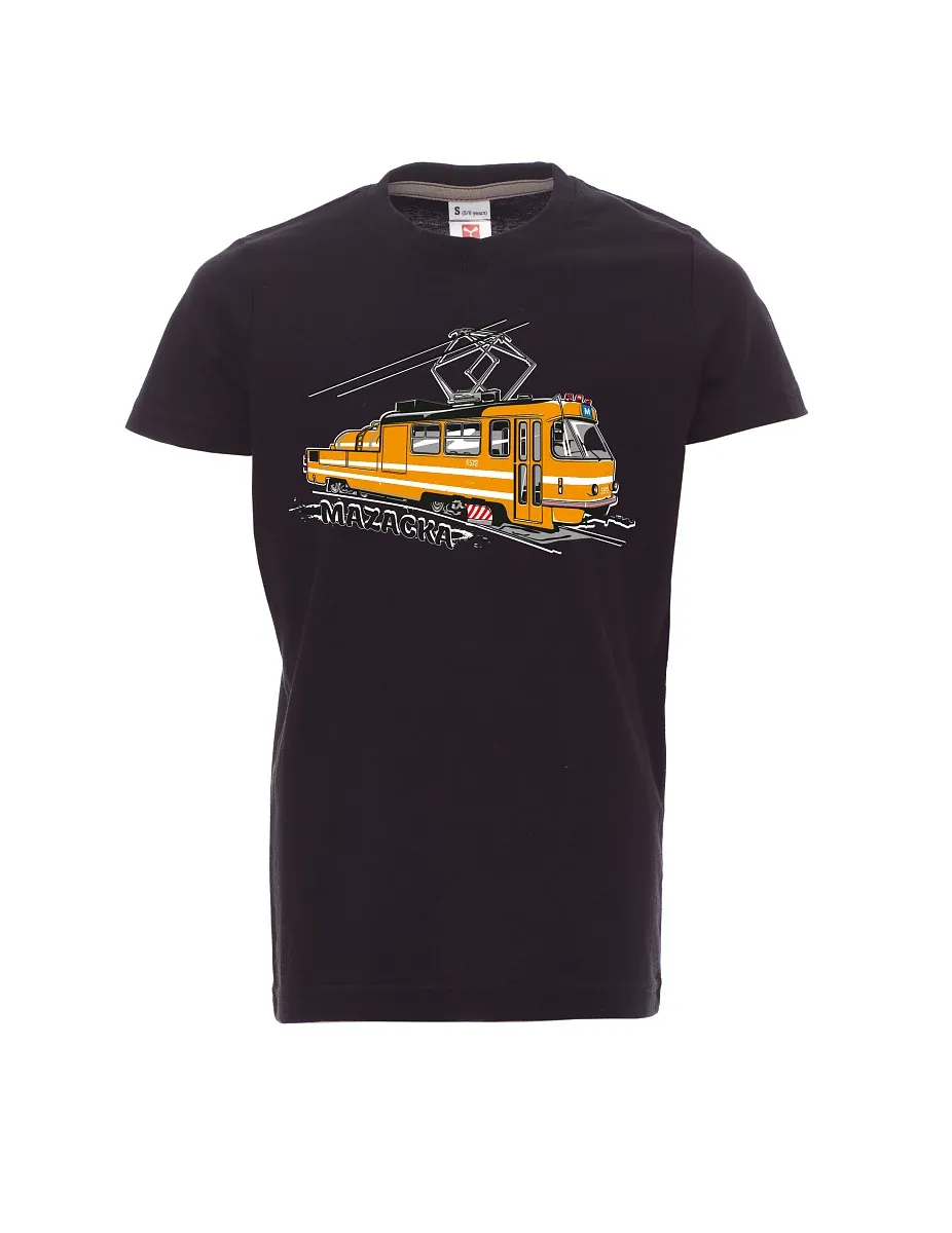 Schwarzes Kinder T-Shirt Schmiertram