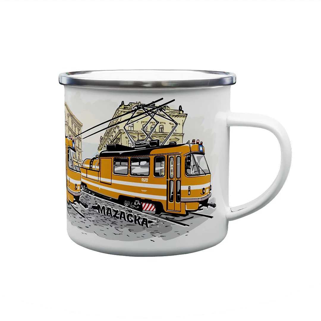 Emaille-Tasse Schmiertram 330 ml